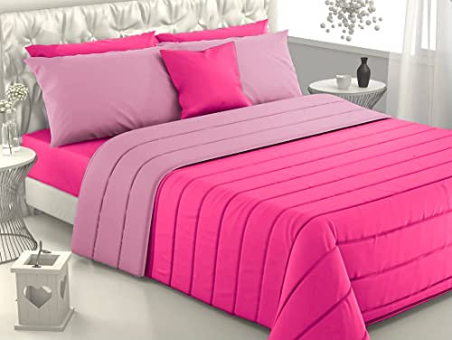 Viterbo Biancheria - Piumone Matrimoniale Invernale Caldo, Trapunta Made in Italy, Imbottitura di 300 Gr/Mq, Coperta Copriletto (4111, Fucsia/Viola)