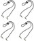 4 Stück Serviettenhalter Lanyard, Serviettenkettchen Verstellbar Lanyard, Serviettenkette mit Clip, Kette Flexible Lanyard, gelten für ältere Menschen Erwachsene, Restaurant,Familie(Schwarz)