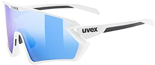 uvex sportstyle 231 2.0 - Sportbrille für Damen und Herren - 100% UVA-, B, C Schutz - druckfreier Sitz & perfekter Halt - white matt/blue - one size
