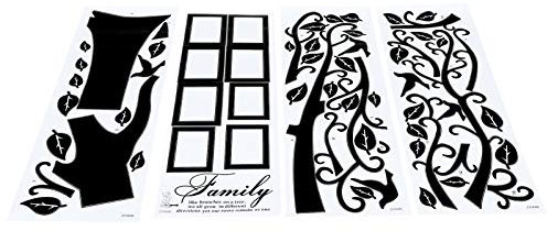 Alvinlite Wandtattoo Wohnzimmer, 30 x 90cm Wandsticker DIY Familie Bilderrahmen Baum, Wandtattoo Blumenranke, Wandaufkleber Wohnzimmer Schlafzimmer Heimdekoration