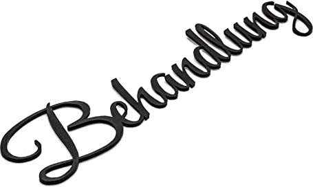 Behandlung Türschild Schriftzug Firma Name Wandschild Selbstklebend Schwarz