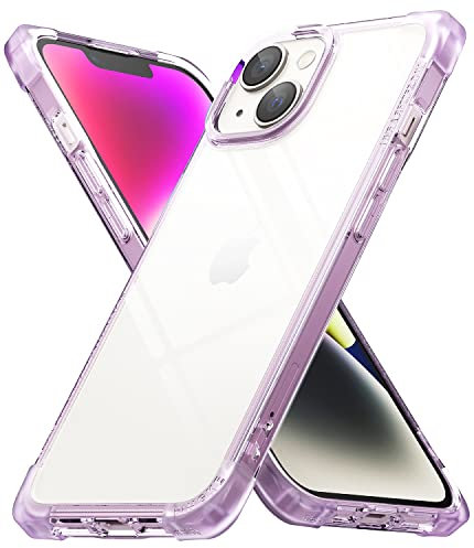 Ringke Fusion Bumper Case Compatible with iPhone 14 6.1-Inch Case, Square Shaped Advanced Edge Bumper Shockproof Drop Protection - Clear Purple