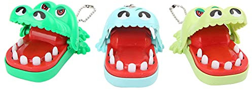 VGEBY Beißendes Finger-Spielzeug, 3-teiliges Kinder-Cartoon-Tier-Zähne-Spielzeug-Spiel, Niedliches Beißendes Finger-Spielzeug, Schlüsselanhänger-Set(Ein beißendes Mini-Krokodil (zufällige Farbe))