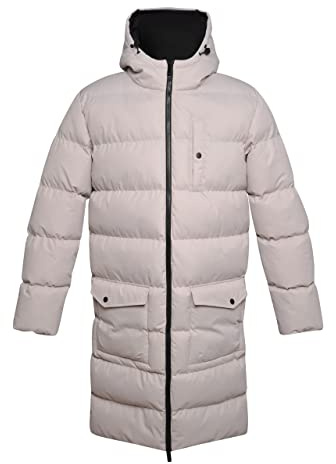 Soul Star Mens Banana Parka Padded Jacket Jibber Puffer Long Jackets Hooded Coat Stone M