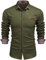 COOFANDY Mens Shirts Long Sleeve Denim Shirts Western Cowboy Casual Dress Shirt Formal Button Down Business Casual Non Iron Shirt Slim Fit Classic AA-Army Green L