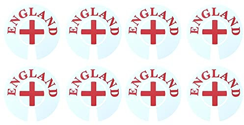 Acclaim Jumbo 6 cm England White Red Lawn Bowls Identification Stickers Markers 2 Full Sets of 4 Self Adhesive