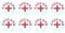 Acclaim Jumbo 6 cm England White Red Lawn Bowls Identification Stickers Markers 2 Full Sets of 4 Self Adhesive