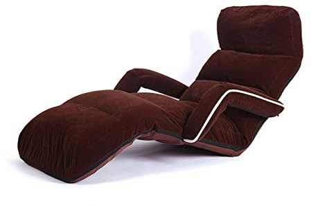 GAGALU Klappbares Schlafsofa, 5 Positionen Verstellbarer Boden Lazy Lounger Sleeper, Beinlose Fensterliege, Einzelne gepolsterte Stuhl Bett für Home Office Wohnzimmer,Dark Curry