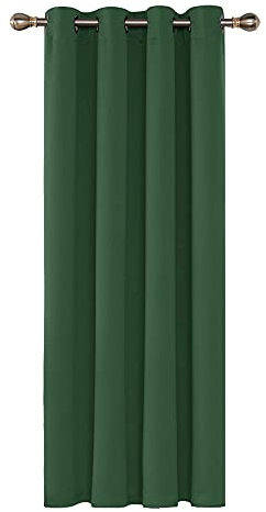 Deconovo Gardinen Wohnzimmer Blickdicht Gardinen mit Ösen Schlafzimmer Vorhang Blickdicht Kälteschutz Hitzeschutz Dicke Thermovorhang, 245x140 cm(HöhexBreite), Waldgrün, 1 Stück