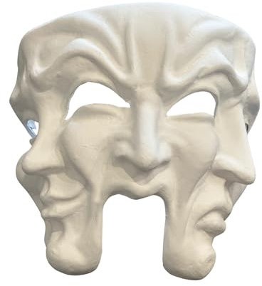 Generic - Theater-Maske mit drei Gesichtern: Handgefertigte venezianische Pappmaché-Maske für Theater-Enthusiasten und Masquerade-Teilnehmer