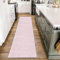 Homebyhome Tapis Salon Moderne Tapis Chambre Tapis Couloir Rose 80 x 150 cm - Tapis Poil Court Salle de Séjour Couleur Unie Doux et Moelleux - Tapis Cuisine Lavable Antidérapant Moquette à Poils Ras