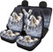 Belidome 4 Pcs White Horse Waterproof Seat Covers for Cars Rear Backrest Cushion Cover