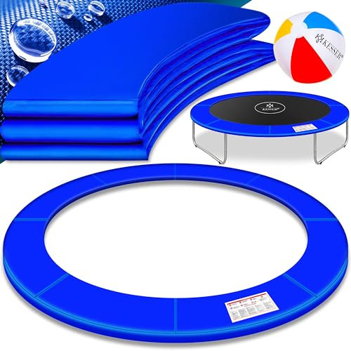 KESSER® - Trampolin Randabdeckung Ø 427cm, 30cm breit 100% UV-beständig reißfest Federabdeckung inkl. Beachball Blau