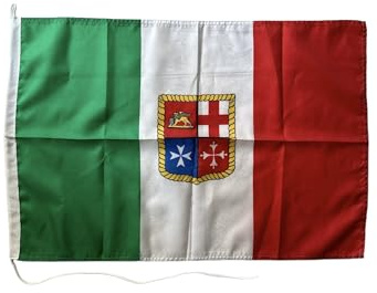 Italienische Handelsmarine, italienische Bootsfahne (20 x 30 cm)