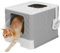 XXXL Groß Katzentoilette mit Haube Katzenklo Schaufel Haubentoilette mit Deckel