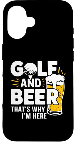 Hülle für iPhone 16 Golf und Bier Deshalb bin ich hier