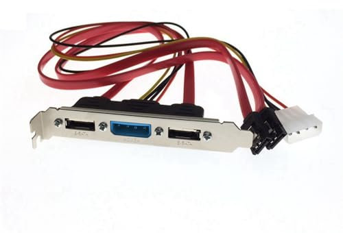 Nsssunnre PC DIY SATA zu ESATA und 4Pin IDE Molex Power PCI Bracket Schlitz Kabel Voll HöHe Profile für Externe Festplatte