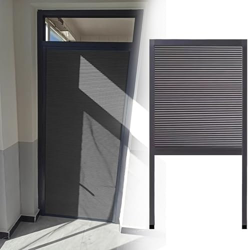 Falttür Trennwand, Faltbare, unsichtbare Schiebetür als Raumteiler, 200220cm hohe Schiebetüren im Scheunenstil/einziehbare Falttüren für Wohnzimmer/Schlafzimmer/Türöffnung(Gray,WxH-70X220cm (28x86in))