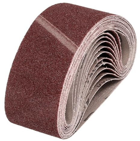 sourcing map 76mm x 457mm Sanding Belts, 12 Pcs 40 Grits Aluminum Oxide Abrasive Belt Sander File Belt for Woodworking, Metal Polishing, Knife Sharpener
