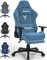 bigzzia Chaise Gaming Ergonomique avec Repose-Pieds, Fauteuil Gamer Premium en Tissu Respirant, Dossier & Repose-Pieds Réglables, Confort Ultime pour Chaise de Bureau Gaming, 150kg(Bleu)