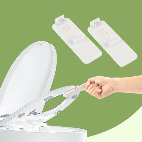 BEIVOBY Toilet Seat Handle Lifter – No Touch Toilet Lid Lifter Clip, Easy-Lift Toilet Seat Opener, Hygienic Plastic Toilet Tab for Bathroom, Kids, Adults – 2-Pack White