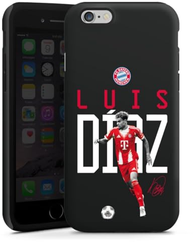 Panzer Handyhülle kompatibel mit Apple iPhone 6 robuste Outdoor Hülle Schutzhülle matt FC Bayern München Luis Diaz Offizielles Lizenzprodukt
