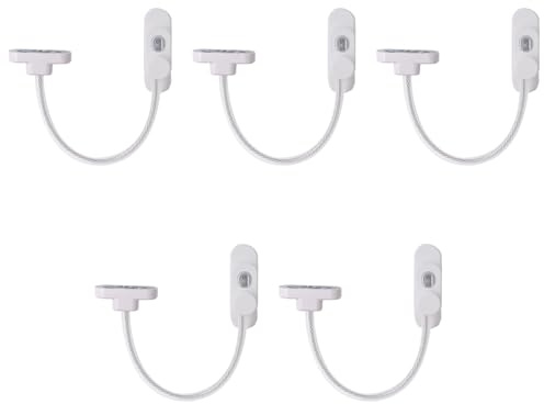 hindraem Babysicherheit Kindersicherung Home Öffentliches Schloss Nicht Fenstersicherheit 17 cm Kabel Kindersicherung für Schlossbegrenzer (5), Weiß
