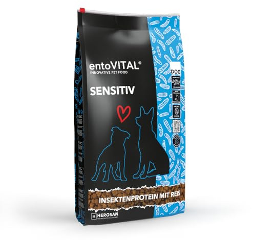 entoVITAL Dog SENSITIV - Premium Trockenfutter für Hunde | Protein auf Insektenbasis | mit Reis & Kartoffel | Alleinfuttermittel für Hunde (10 kg)