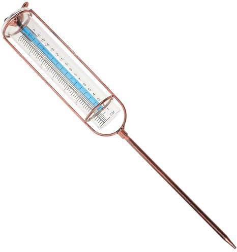 Artibetter Glas Regenmesser mit Skala 7 Zoll für Garten Außenbereich Präzises Ersatz Regenmesserrohr aus Glas und Messing Wetterfestes Niederschlagsmessgerät für Rasen und Terrasse