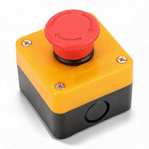 Sxhlseller Bouton-poussoir D'arrêt D'urgence 1NO 1NC, Panneau Rouge, Interrupteur avec Boîte étanche pour équipement électrique