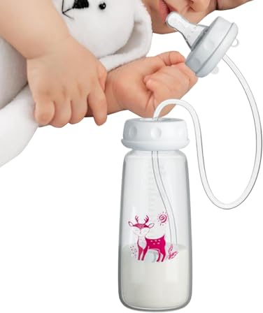 Milchflasche, Anti-Kolik Flasche 240ml, Auslaufsicher Und Tragbar Mit Sauger Und Strohhalm, Anti-Kolik Trinksystem Für Zuhause, Schlafzimmer, Küche, Kinderzimmer, Restaurant, Hotel, Reisen, Picknic