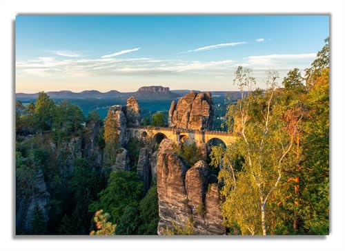 Wallario selbstklebendes Poster - Steinerne Brücke in der Landschaft, Aufkleber in Premiumqualität, Klebefolie Größe: 70 x 100 cm (Riesenposter)