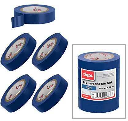 DEMA Isolierband 5er Set Blau 15 mm x 10 m