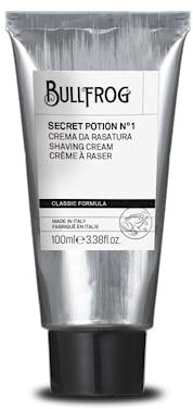 Bullfrog Rasiercreme Secret Potion N.1 Nomad Edition: Creme für präzise Rasur, reichhaltiger Schaum, geeignet für die traditionelle Rasur, 100 ml
