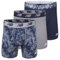 New Balance Men's 6 Boxer Brief Trunk Underpants Fly Front with Pouch, 3-Pack, Print/Steel/Pigment, Medium