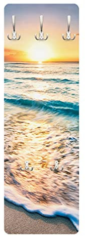 Bilderwelten Garderobe - Sonnenuntergang am Strand, Größe HxB:105cm x 34cm