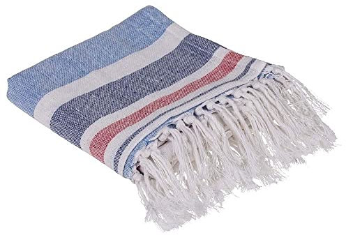 Out of the blue OOTB Fouta Hamam, Baumwolle, Blau/Weiß, 80 x 170 cm