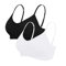 Vertvie Damen 2/3/4er Set Basic Wohlfühl BH Sport BH Spaghettiträger Bralette ohne Bügel Nahtlose Gepolsterte mit Spaghetti Bra Top Low Support Bra(EU S/Tag M,Schwarz/Weiß)