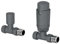 DuraTherm® Thermostatic Radiator Valve Pack Set, 15mm Lockshield TRV & Thermostat, Anthracite Grey Valves for Radiators, Straight