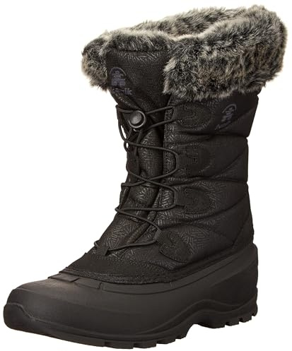Kamik Momentum 3 Snow Boots for Women - Waterproof Boots - Insulated Winter Shoes for Women - Deep-Lug Traction Winter Shoes - 40°F Temperature Rating - Bungee Lacing System - Black - 11