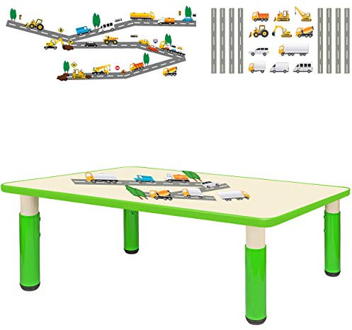 alles-meine.de GmbH Kindertisch/Tisch - höhenverstellbar - Größen & Motiv & Farbwahl - Auto & Fahrzeuge Baustelle/grün - 1 bis 8 Jahre - Plastik - für INNEN & AUßEN - Kinderm..