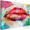 decomonkey Bilder Abstrakt 120x80 cm 1 Teilig Leinwandbilder Bild auf Leinwand Vlies Wandbild Kunstdruck Wanddeko Wand Wohnzimmer Wanddekoration Deko Mund Modern