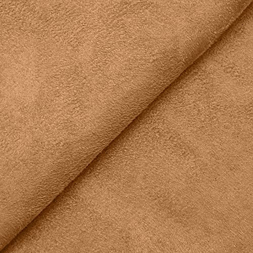 DESHOME Alessia 10 Meter - Stoff Meterware aus wasserabweisendem Mikrofaser, Stoffe für Sofa, Kissen, Möbelstücke, Stühle Beziehen Beigebraun