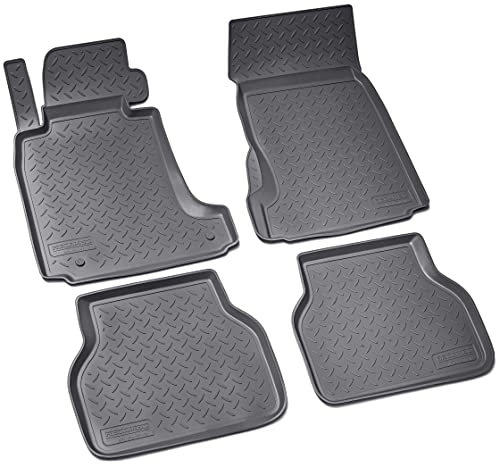 Recambo 3D Gummi Fußmatten kompatibel für BMW 5er E39 Limo Touring | BJ 1995-2004 | Auto Gummimatten | Passgenau | mit Rand | schwarz