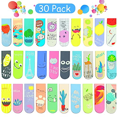 30 Stück Lesezeichen Magnetisch,Magnetische Lesezeichen Leseminis,Magnetische Lesezeichen kinder,Magnetic Bookmarks,Magnetisch Lesezeichen,Magnetic Markings,Magnetische Optische Lesezeichen (Muster)