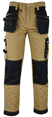 MS9 Pantalon de Travail Hommes avec Poches Multifonctionnelles et Poches Tampon Genoux Cordura-Holster Pockets-E1