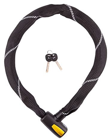 VINZ Veymont Kettenschloss ø8,3mm | Fahrradschloss ART 2 Zertifikat | Schloss für Fahrrad E-bike Kunstfaserummantelung | Kette Panzerschloss aus gehärtetem Stahl | 150 cm