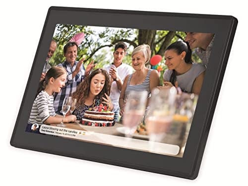 Denver PFF-1514BMK2 Digitaler Wi-Fi Bilderrahmen – 15,6 Zoll Full HD IPS Touchscreen, Integrierte FRAMEO Software, Drahtloses Teilen, Timer-Funktion, Schwarz