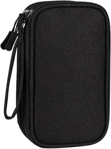 Kabeltasche Klein, Elektronik Kabel Organizer Tasche Tech Pouch Reise Zubehör, Travel Cable Organizer Bag für Ladegerät, Powerbank, SSD, U Disk - Schwarz
