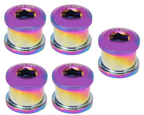 Boulon de Vis de Plateau de Vélo, 5 Pièces 6.5mm Boulon de Plateau en Alliage de Titane Vis de Roue de Chaîne de Vélo pour Petit Vélo de Roue(Coloré) Bicyclettes et pièces détachées